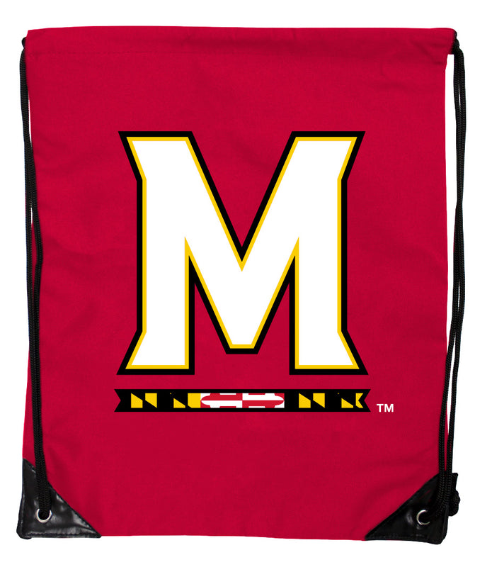 Maryland Terrapins Officially Licensed Drawstring Backpack - Lightweight Cinch Bag with Team Logo 