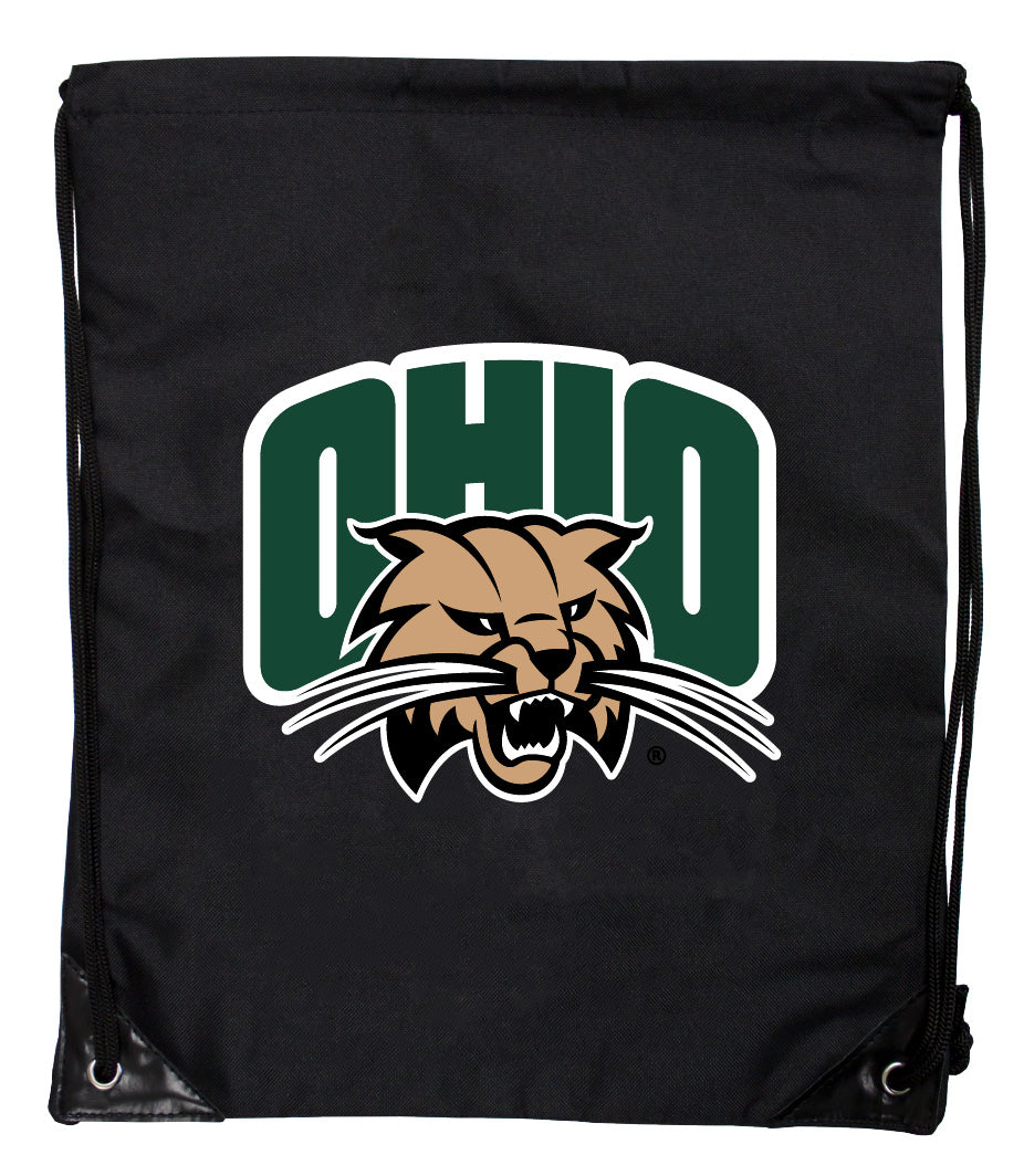 Ohio University Officially Licensed Drawstring Backpack - Lightweight Cinch Bag with Team Logo 