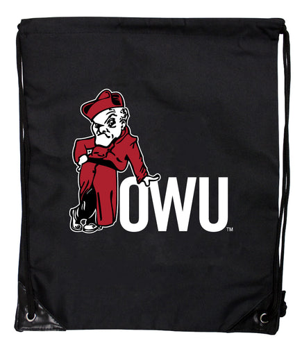 Ohio Wesleyan University Officially Licensed Drawstring Backpack - Lightweight Cinch Bag with Team Logo 