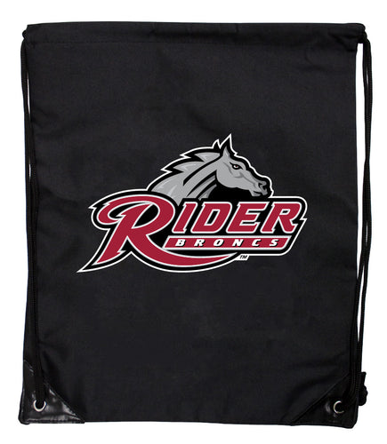 Rider University Broncs Officially Licensed Drawstring Backpack - Lightweight Cinch Bag with Team Logo 