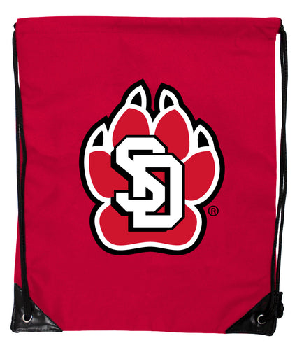 South Dakota Coyotes Officially Licensed Drawstring Backpack - Lightweight Cinch Bag with Team Logo 