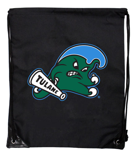 Tulane University Green Wave Officially Licensed Drawstring Backpack - Lightweight Cinch Bag with Team Logo 