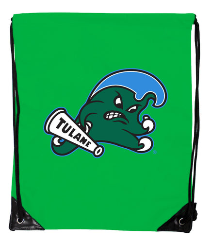Tulane University  Wave Officially Licensed Drawstring Backpack - Lightweight Cinch Bag with Team Logo 