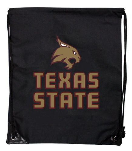 Texas State Bobcats Officially Licensed Drawstring Backpack - Lightweight Cinch Bag with Team Logo 
