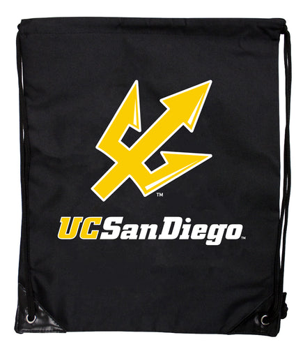 UC San Diego Officially Licensed Drawstring Backpack - Lightweight Cinch Bag with Team Logo 