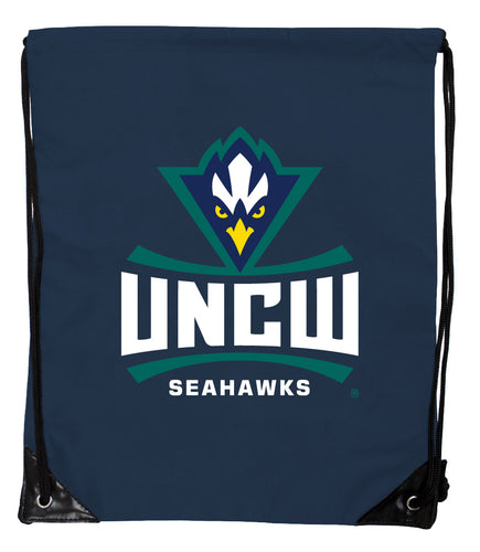 North Carolina Wilmington Seahawks Officially Licensed Drawstring Backpack - Lightweight Cinch Bag with Team Logo 