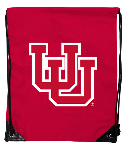Utah Utes Officially Licensed Drawstring Backpack - Lightweight Cinch Bag with Team Logo 