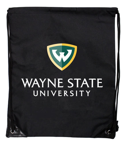 Wayne State Officially Licensed Drawstring Backpack - Lightweight Cinch Bag with Team Logo 