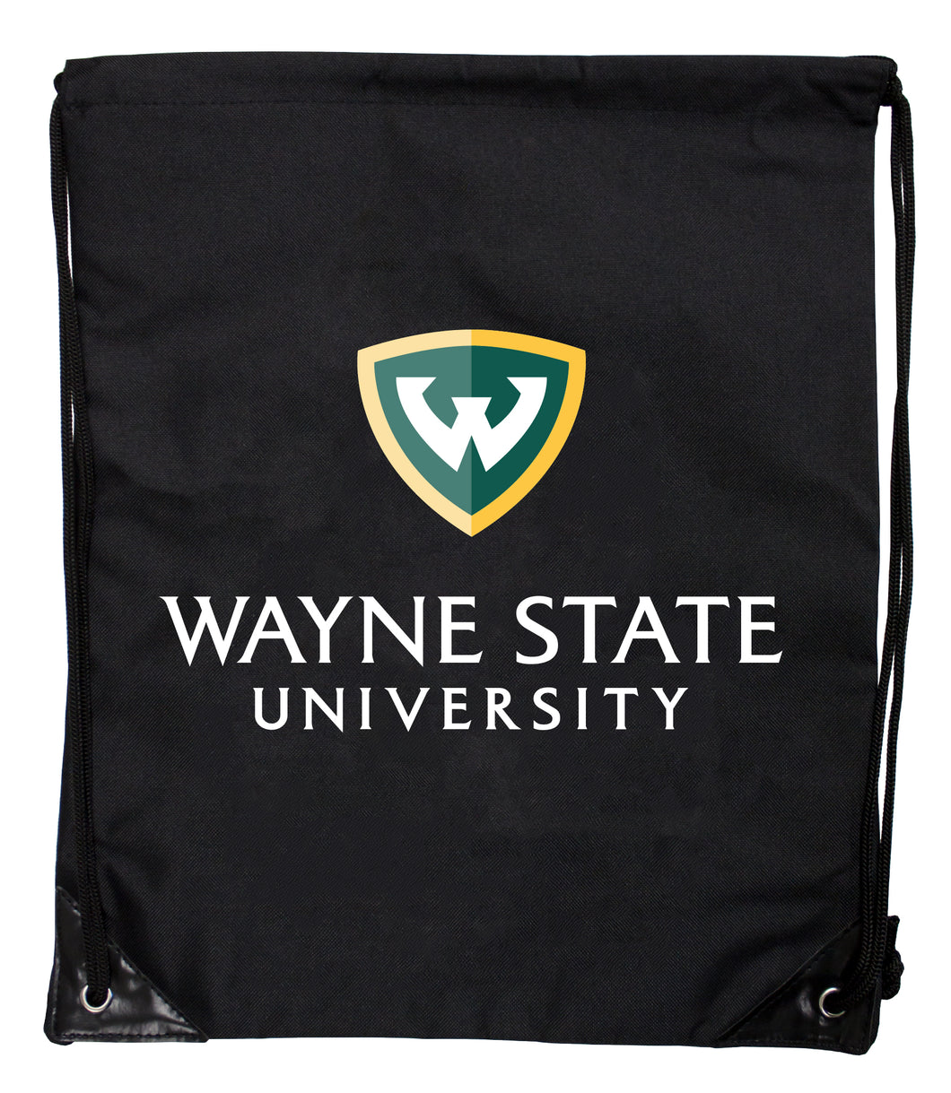 Wayne State Officially Licensed Drawstring Backpack - Lightweight Cinch Bag with Team Logo 