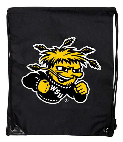 Wichita State Shockers Officially Licensed Drawstring Backpack - Lightweight Cinch Bag with Team Logo 