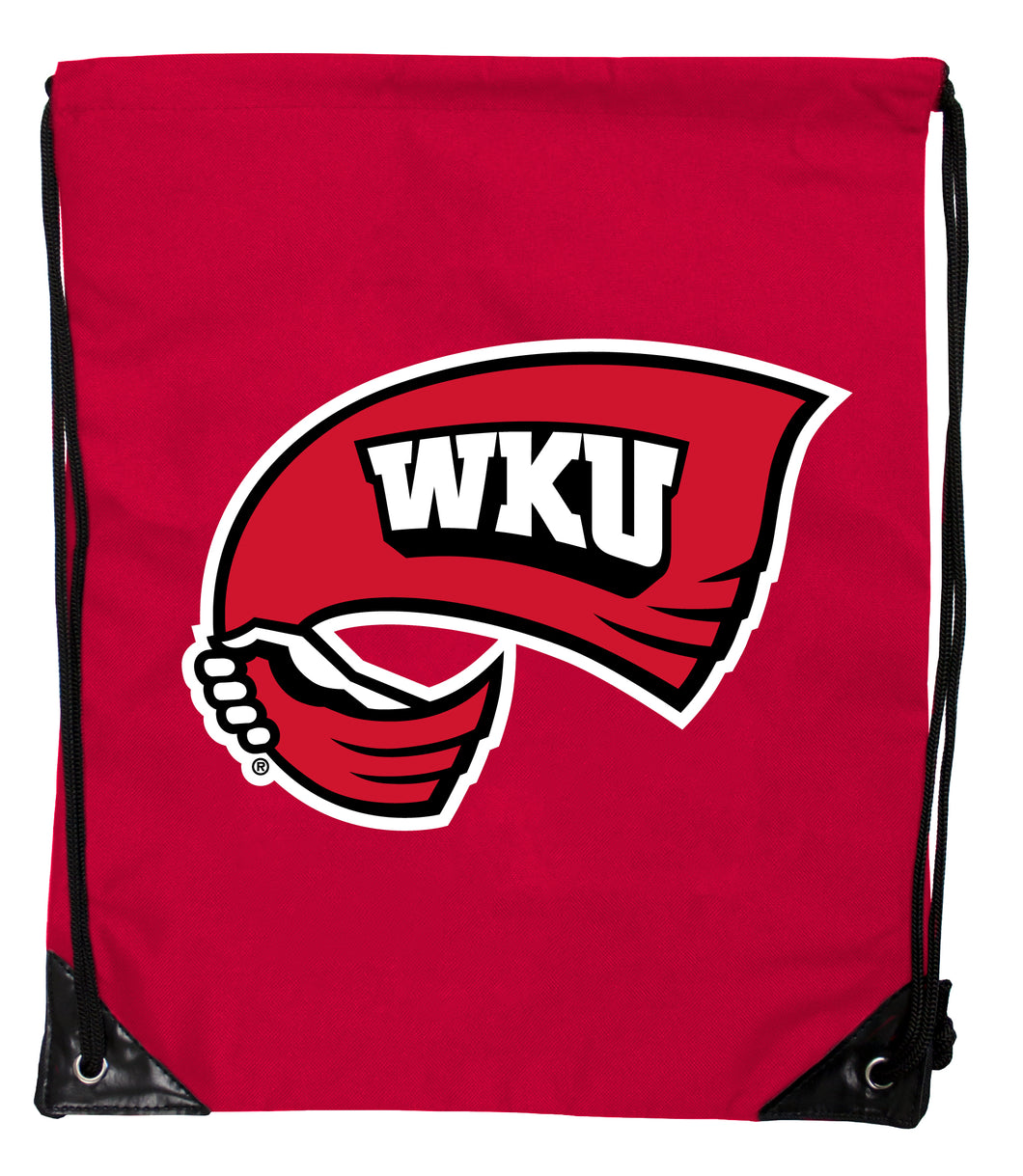 Western Kentucky Hilltoppers Officially Licensed Drawstring Backpack - Lightweight Cinch Bag with Team Logo 