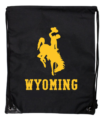University of Wyoming Officially Licensed Drawstring Backpack - Lightweight Cinch Bag with Team Logo 