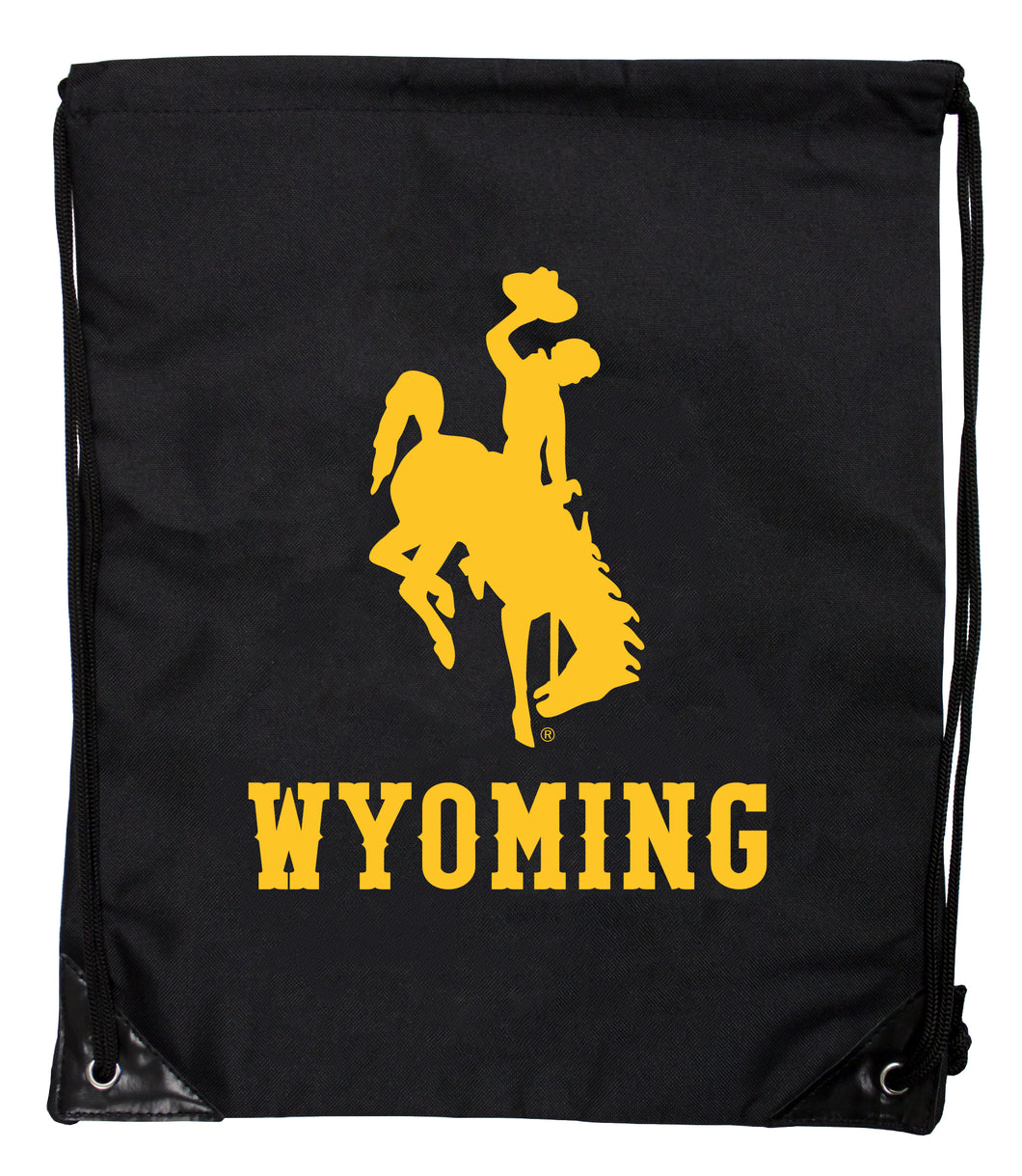 University of Wyoming Officially Licensed Drawstring Backpack - Lightweight Cinch Bag with Team Logo 
