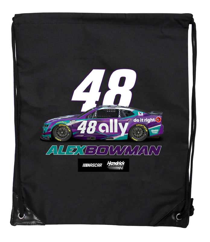 Alex Bowman #48 Nascar Offic. LIC. Drawstring Backpack - Lightweight Cinch Bag with Team Logo 