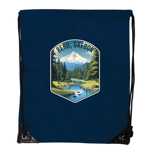 Bend Oregon Design B Souvenir Cinch Bag with Drawstring Backpack Navy Navy