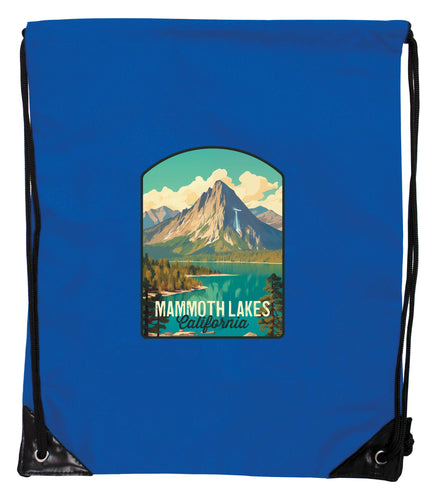 Mammoth Lakes California Design A Souvenir Cinch Bag with Drawstring Backpack Blue Blue