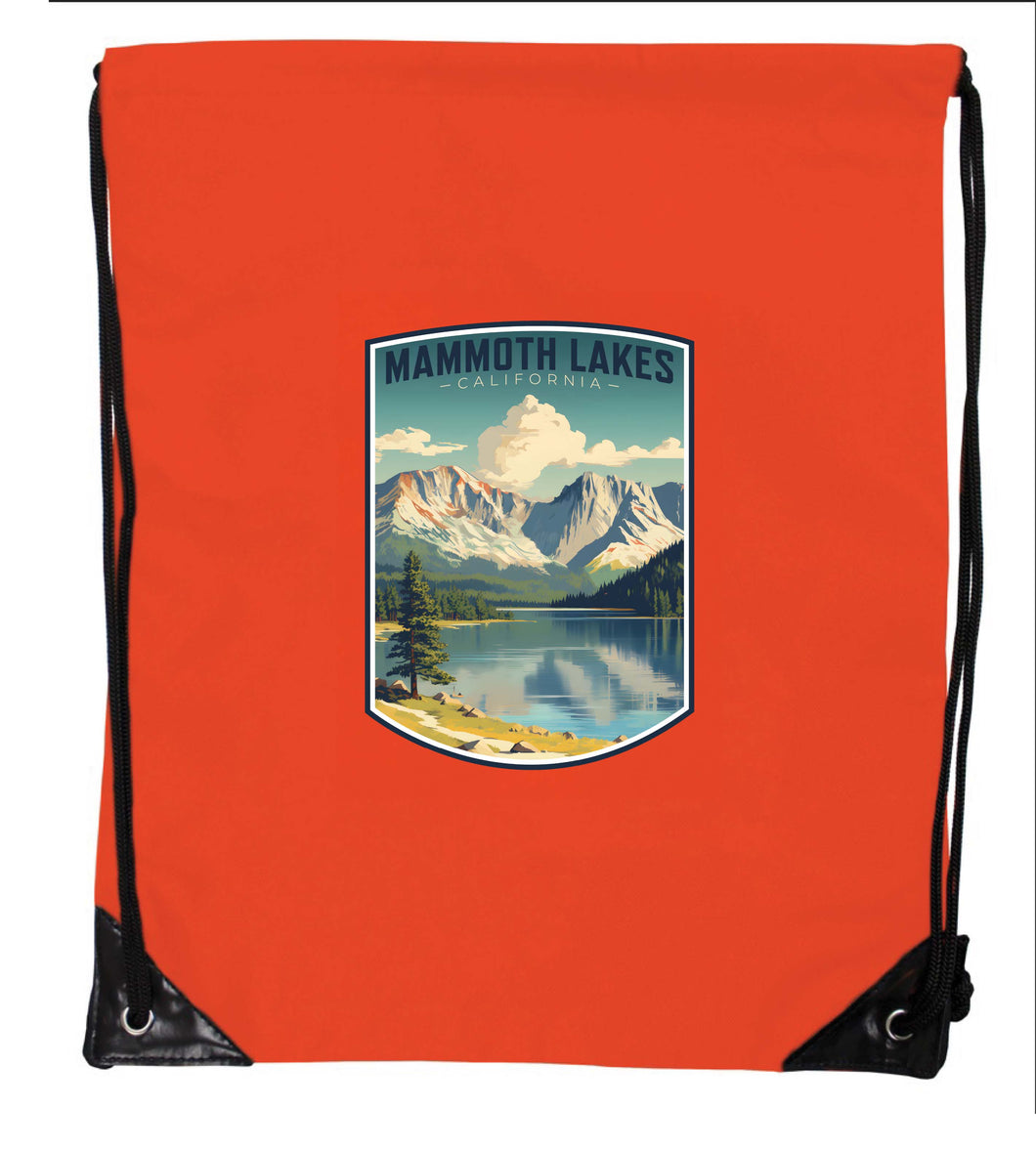 Mammoth Lakes California Design C Souvenir Cinch Bag with Drawstring Backpack Orange Orange