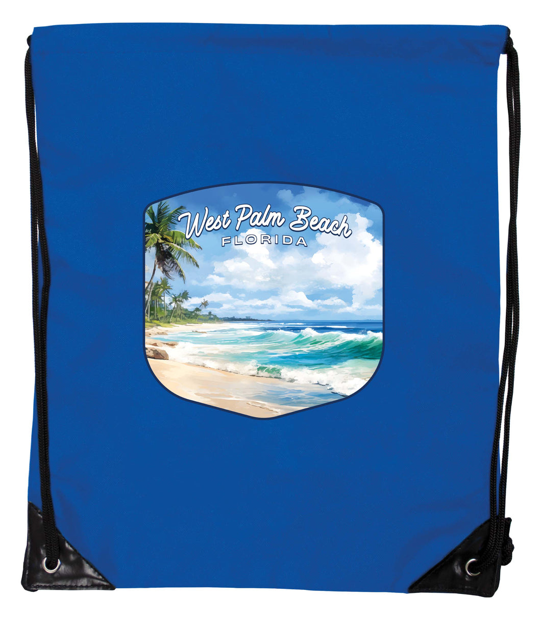 West Palm Beach Florida Design B Souvenir Cinch Bag with Drawstring Backpack Blue Blue