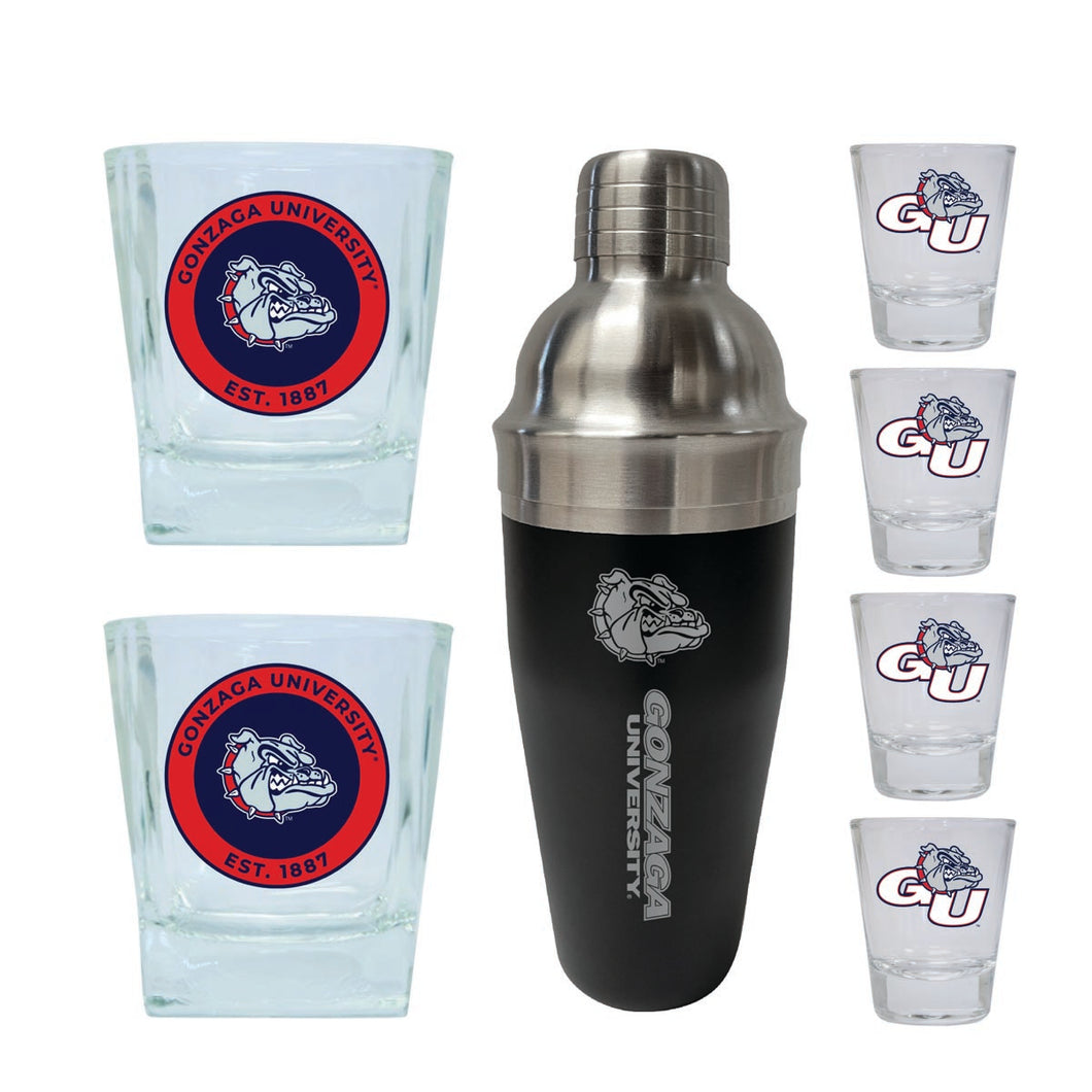 Gonzaga Bulldogs Officially Licensed Collegiate Barware Set – 7-Piece Cocktail & Whiskey Glass Gift Pack 