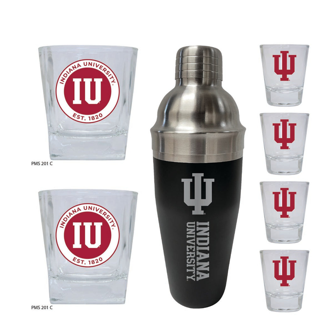 Indiana Hoosiers Officially Licensed Collegiate Barware Set – 7-Piece Cocktail & Whiskey Glass Gift Pack 