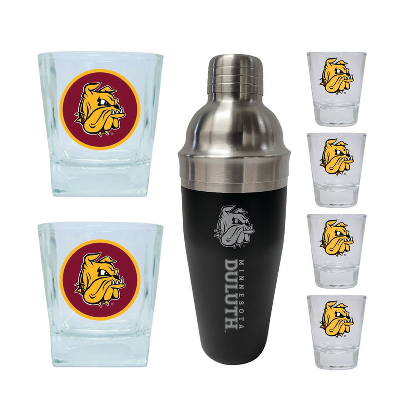 Minnesota Duluth Bulldogs Officially Licensed Collegiate Barware Set – 7-Piece Cocktail & Whiskey Glass Gift Pack 
