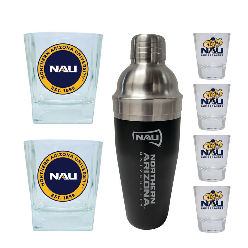 Northern Arizona University Officially Licensed Collegiate Barware Set – 7-Piece Cocktail & Whiskey Glass Gift Pack 