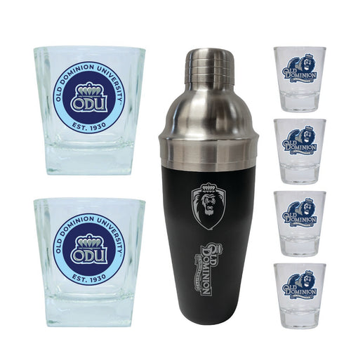 Old Dominion Monarchs Officially Licensed Collegiate Barware Set – 7-Piece Cocktail & Whiskey Glass Gift Pack 