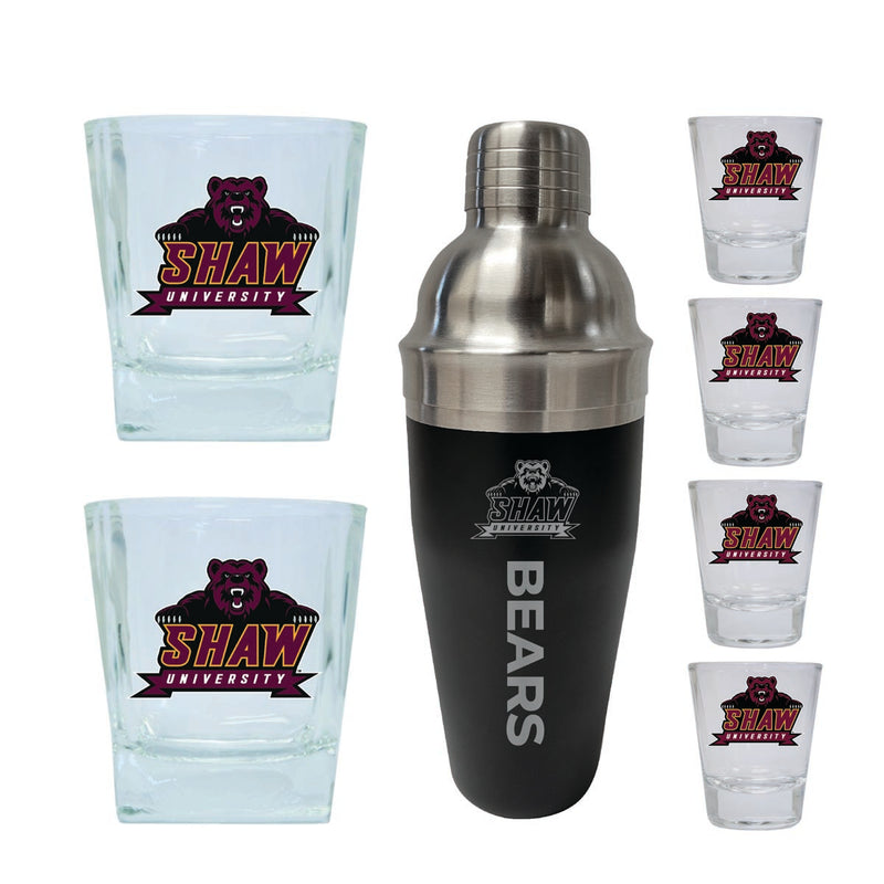 Shaw University Bears Officially Licensed Collegiate Barware Set – 7-Piece Cocktail & Whiskey Glass Gift Pack 