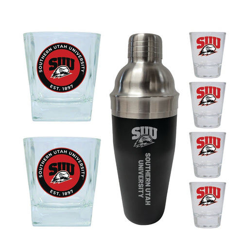 Southern Utah University Officially Licensed Collegiate Barware Set – 7-Piece Cocktail & Whiskey Glass Gift Pack 