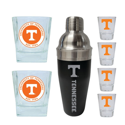 Tennessee Knoxville Volunteers Officially Licensed Collegiate Barware Set – 7-Piece Cocktail & Whiskey Glass Gift Pack 