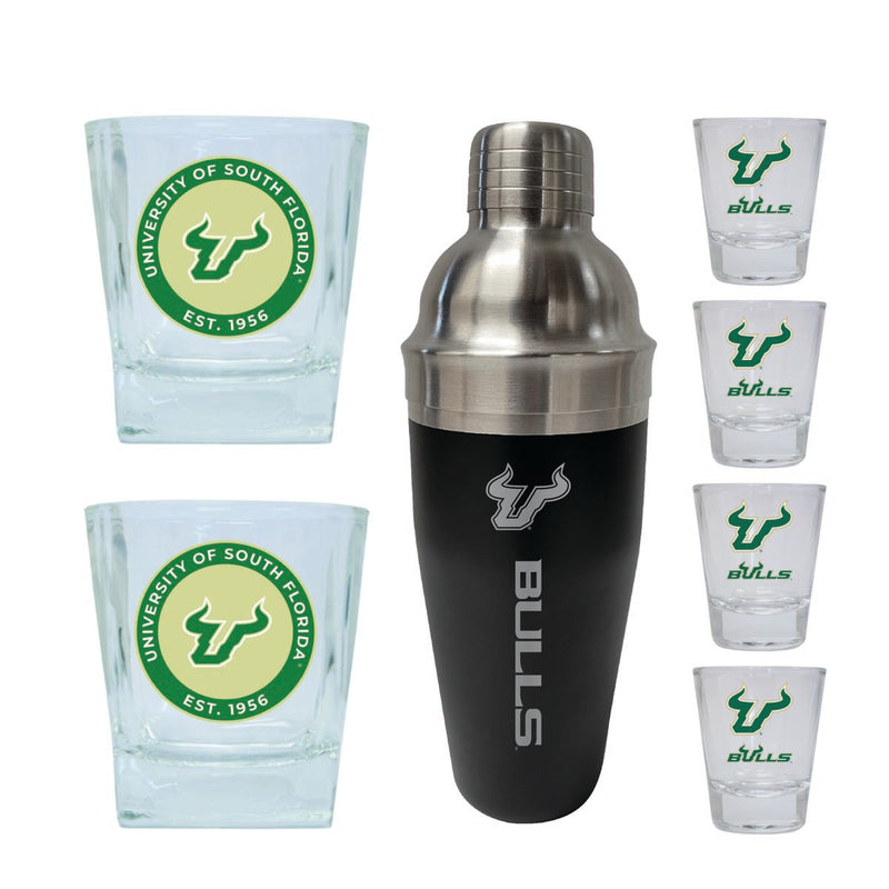 South Florida Bulls Officially Licensed Collegiate Barware Set – 7-Piece Cocktail & Whiskey Glass Gift Pack 