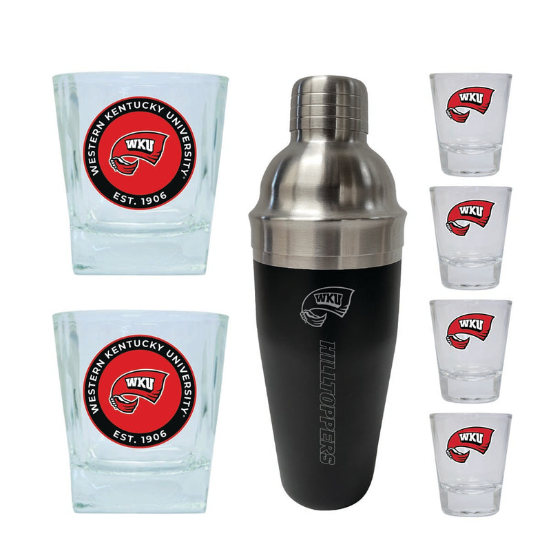 Western Kentucky Hilltoppers Officially Licensed Collegiate Barware Set – 7-Piece Cocktail & Whiskey Glass Gift Pack 