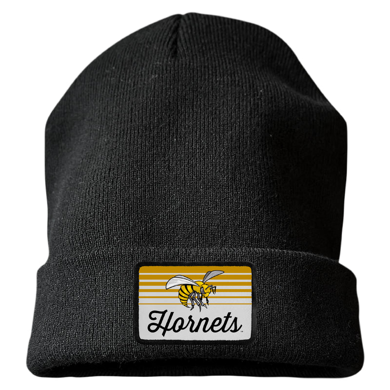 Alabama State University Officially Licensed Unisex Beanie with Rectangle or Round Cloth Patch Black|Rectangle