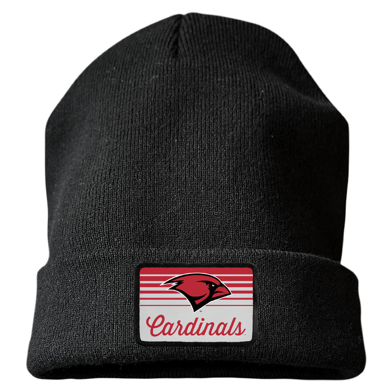 Incarnate Word Cardinals Officially Licensed Unisex Beanie with Rectangle or Round Cloth Patch Black|Rectangle