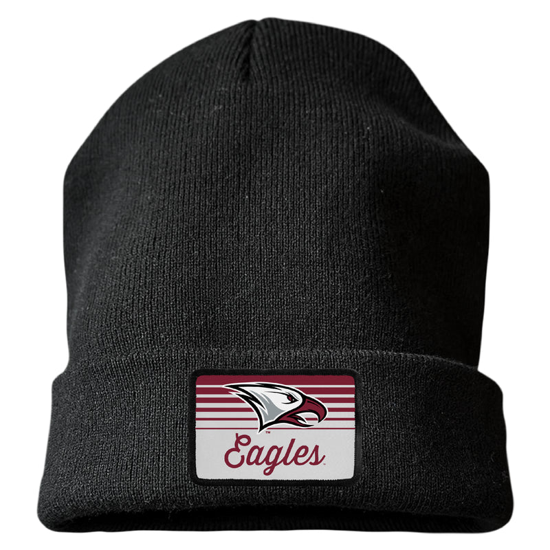 North Carolina Central Eagles Officially Licensed Unisex Beanie with Rectangle or Round Cloth Patch Black|Rectangle