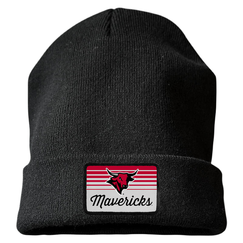 Nebraska at Omaha Officially Licensed Unisex Beanie with Rectangle or Round Cloth Patch Black|Rectangle