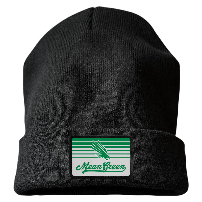 North Texas Officially Licensed Unisex Beanie with Rectangle or Round Cloth Patch Black|Rectangle