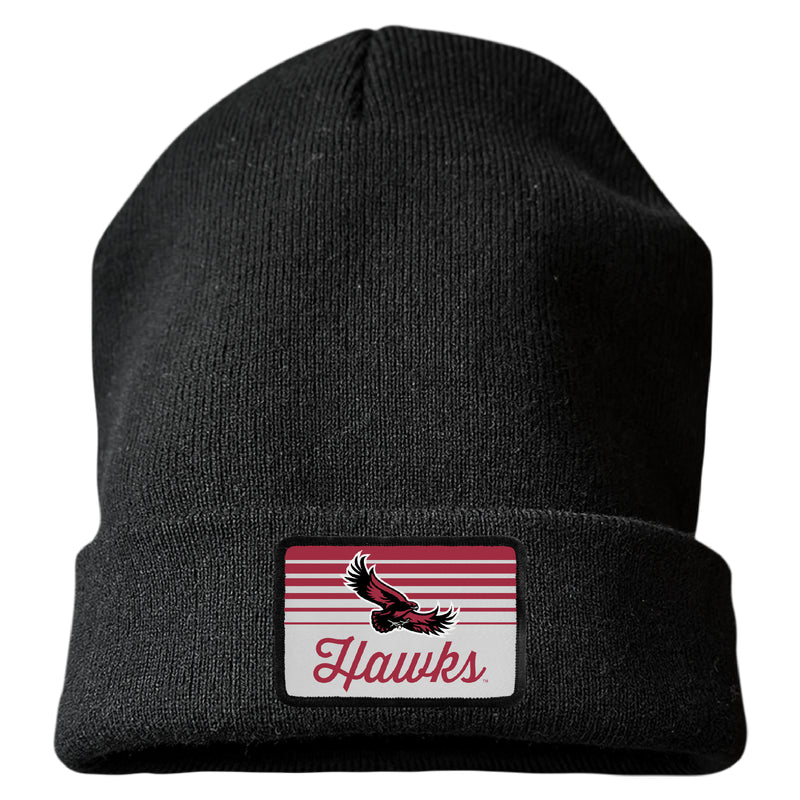 Saint Joseph's University Hawks Officially Licensed Unisex Beanie with Rectangle or Round Cloth Patch Black|Rectangle