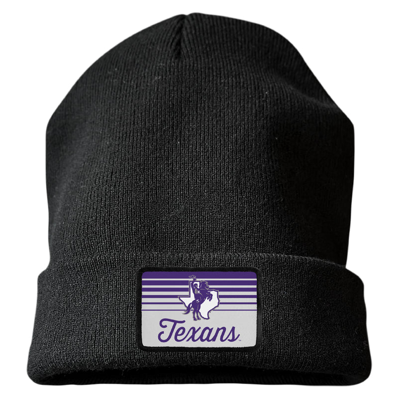 Tarleton State University Officially Licensed Unisex Beanie with Rectangle or Round Cloth Patch Black|Rectangle