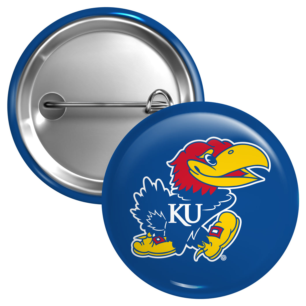 Kansas Jayhawks Small 1-Inch Button Pin Officially Licensed Collegiate Product Small