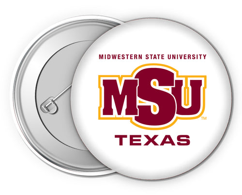 Midwestern State University Mustangs Small 1-Inch Button Pin 4 Pack Officially Licensed Collegiate Product 