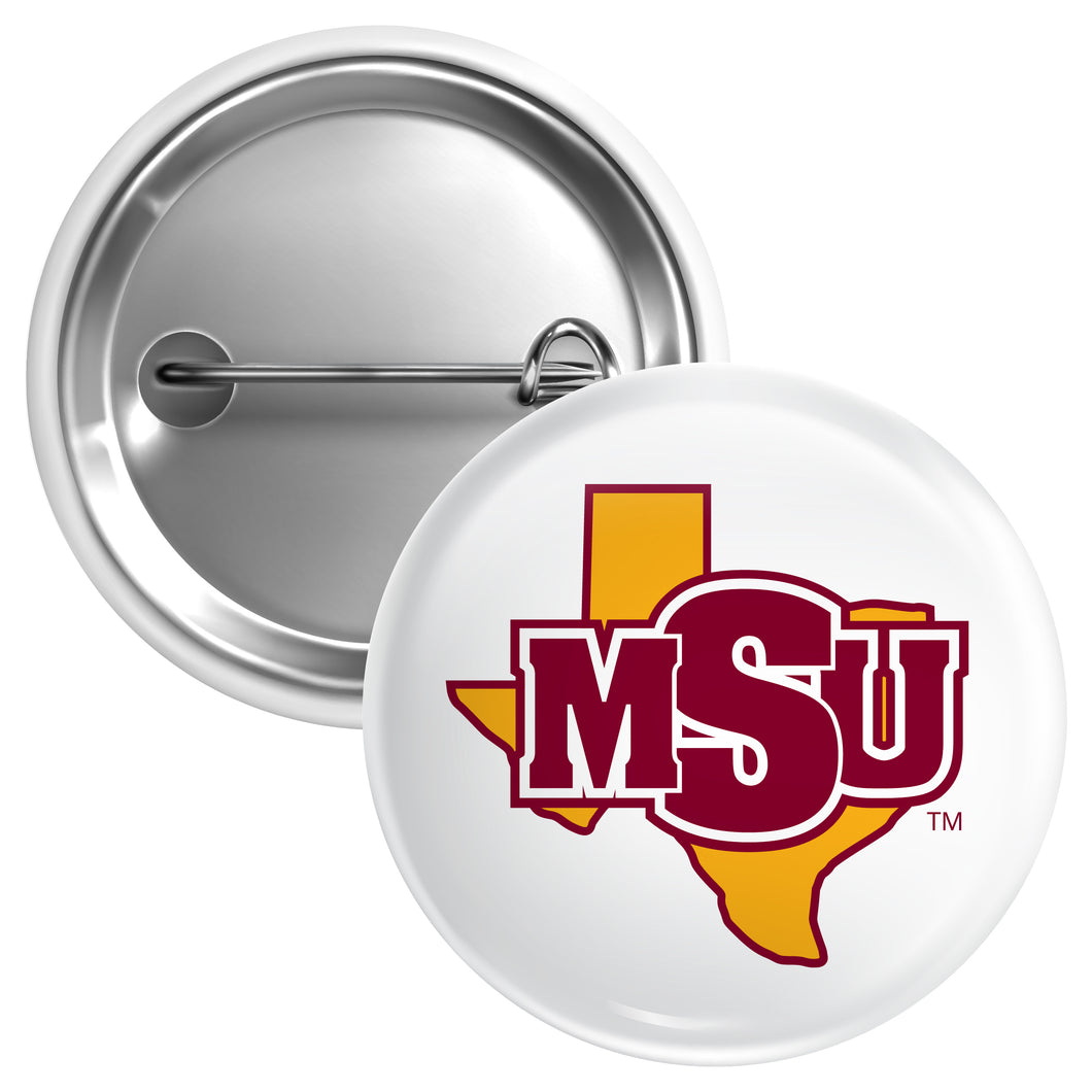 Midwestern State University Mustangs Large 3-Inch Button Pin Officially Licensed Collegiate Product Large