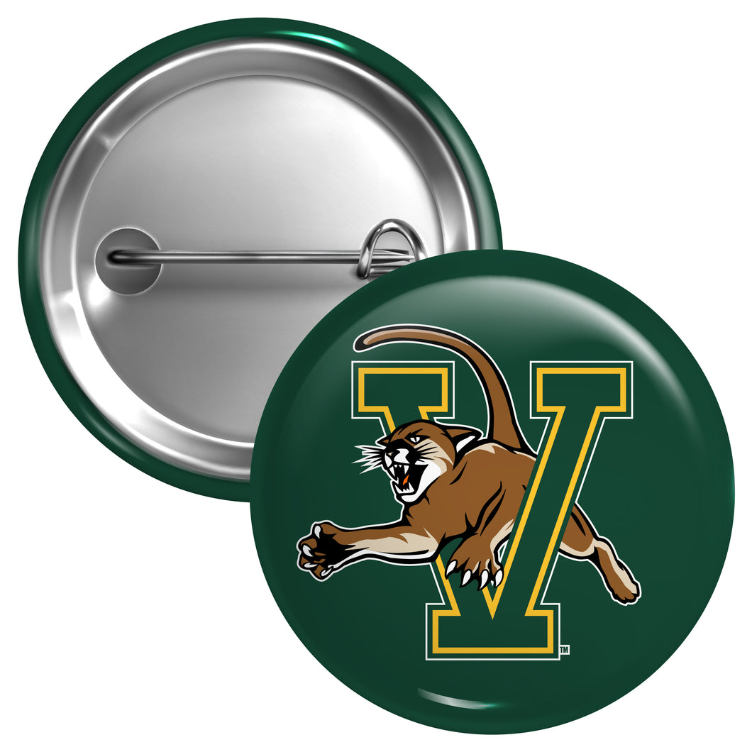Vermont Catamounts Medium 2-Inch Button Pin Officially Licensed Collegiate Product Medium