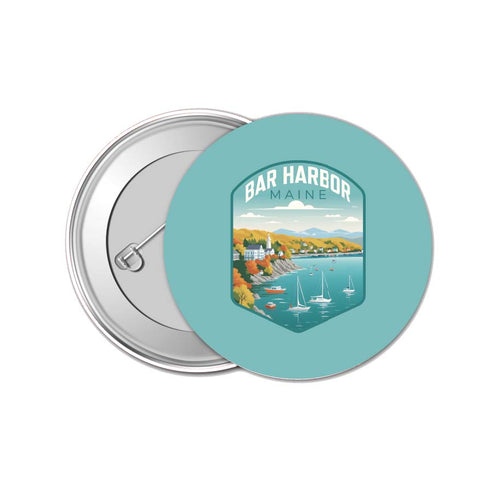 Bar Harbor Maine Design A Souvenir Small 1-Inch Button Pin 4 Pack