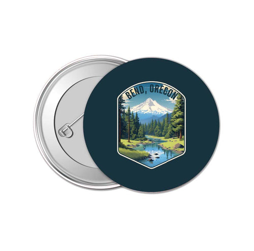 Bend Oregon Design B Souvenir Small 1-Inch Button Pin 4 Pack 