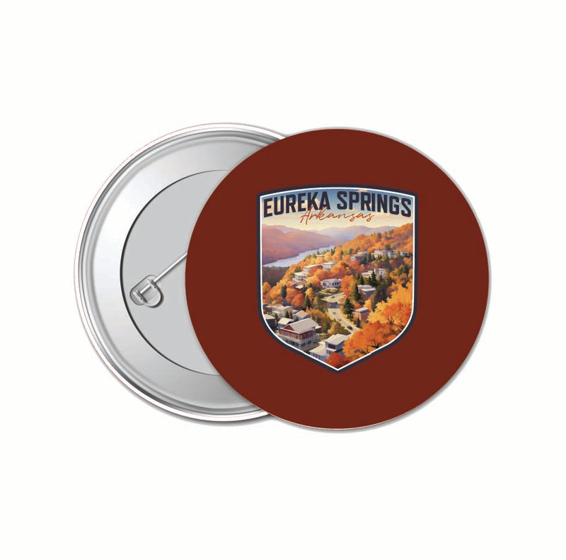 Eureka Springs Arkansas Little Switzerland of the Ozarks Design Souvenir Small 1-Inch Button Pin 4 Pack 
