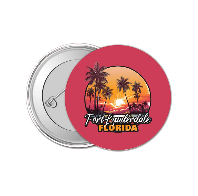 Fort Lauderdale Florida Design A Souvenir Small 1-Inch Button Pin 4 Pack 