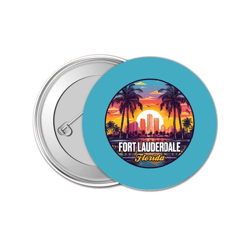 Fort Lauderdale Florida Design B Souvenir Small 1-Inch Button Pin 4 Pack 