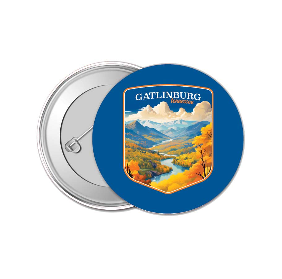 Gatlinburg Tennessee Design D Souvenir Small 1-Inch Button Pin 4 Pack 