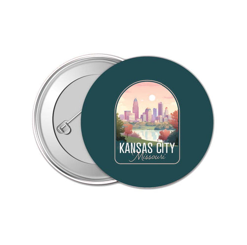 Kansas City Missouri Design B Souvenir Small 1-Inch Button Pin 4 Pack